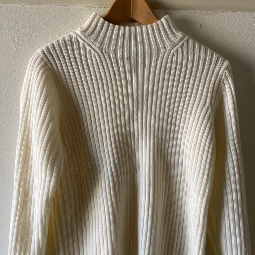 Karen Scott Rib Knit Sweater - Cream / Ivory